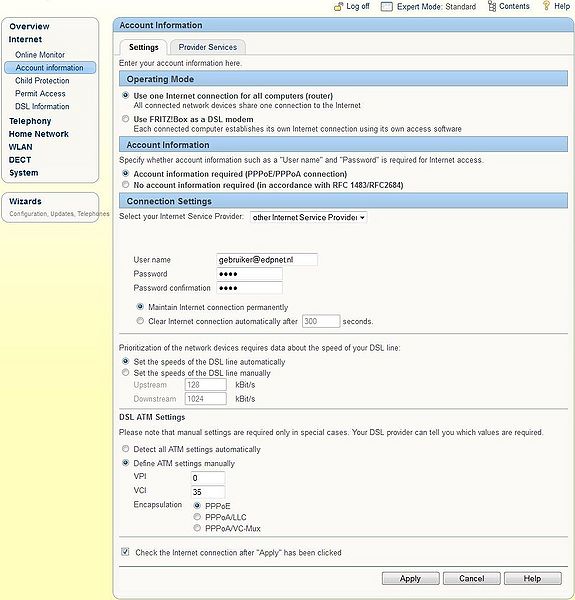 Hoe configureer ik ADSL en telefonie op FRITZ!Box Fon WLAN 7340